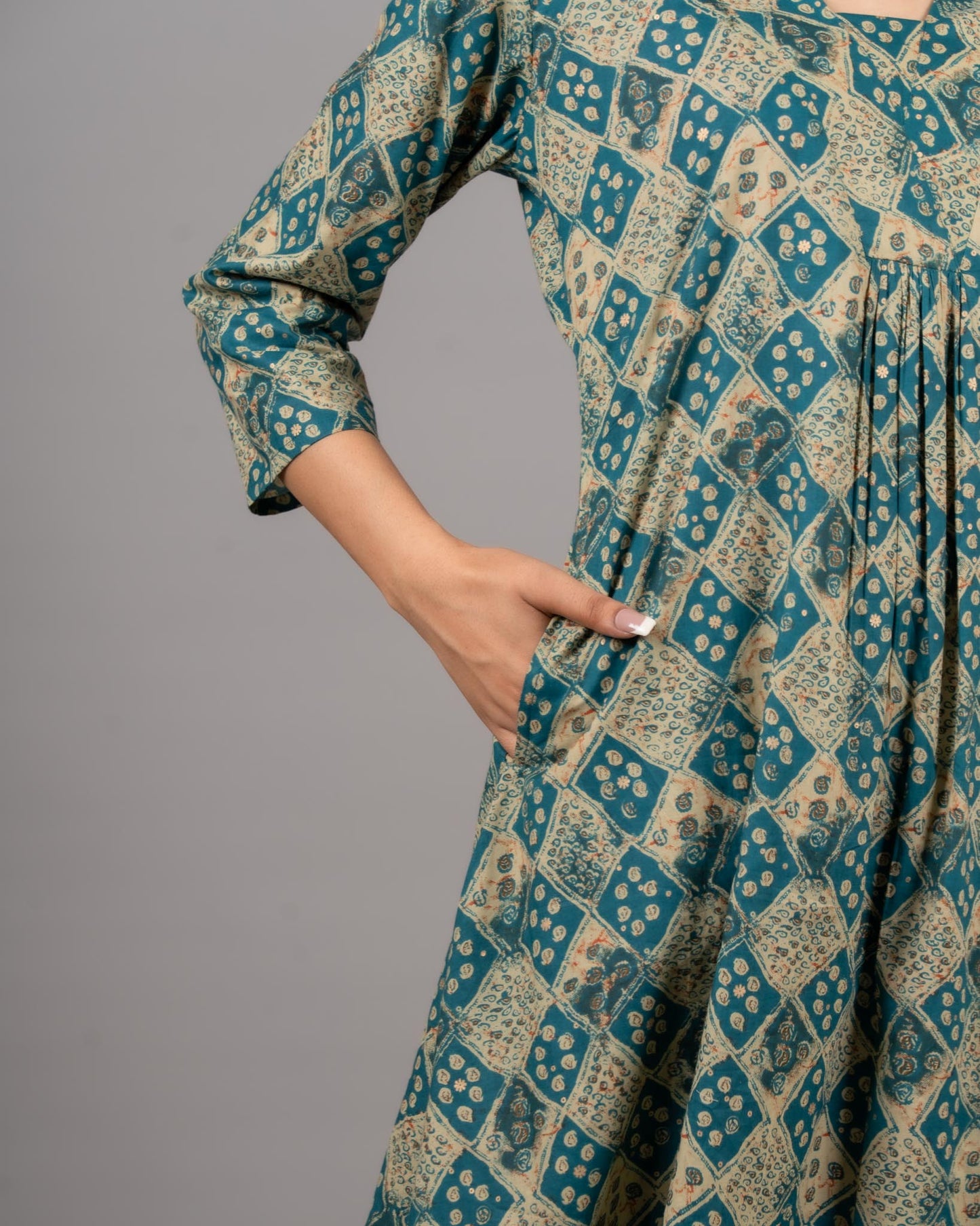 Women's Printed Cotton Kurta Set