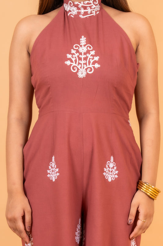Embroidered Cotton Jumpsuit