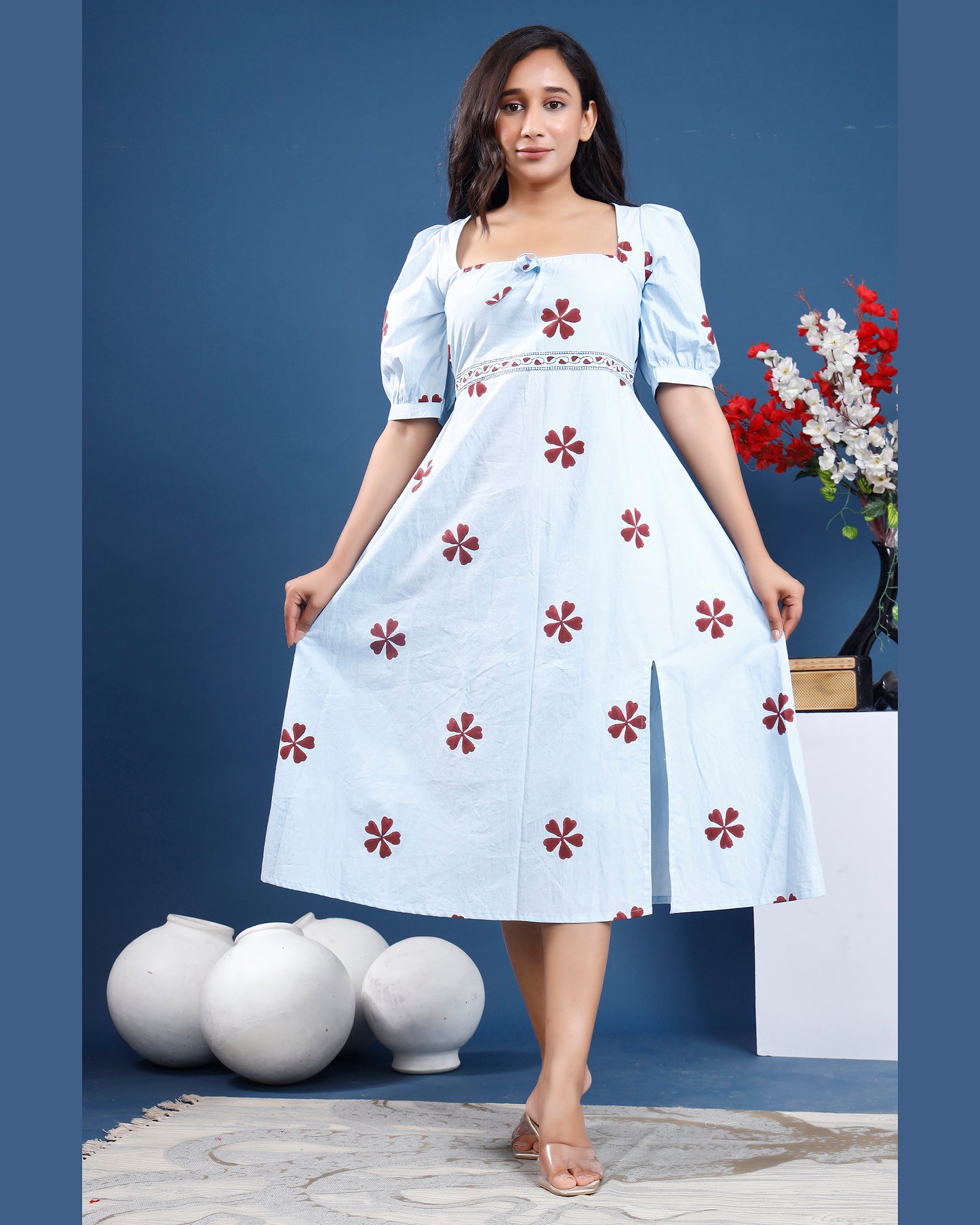 Women Hand-block printed cotton dress