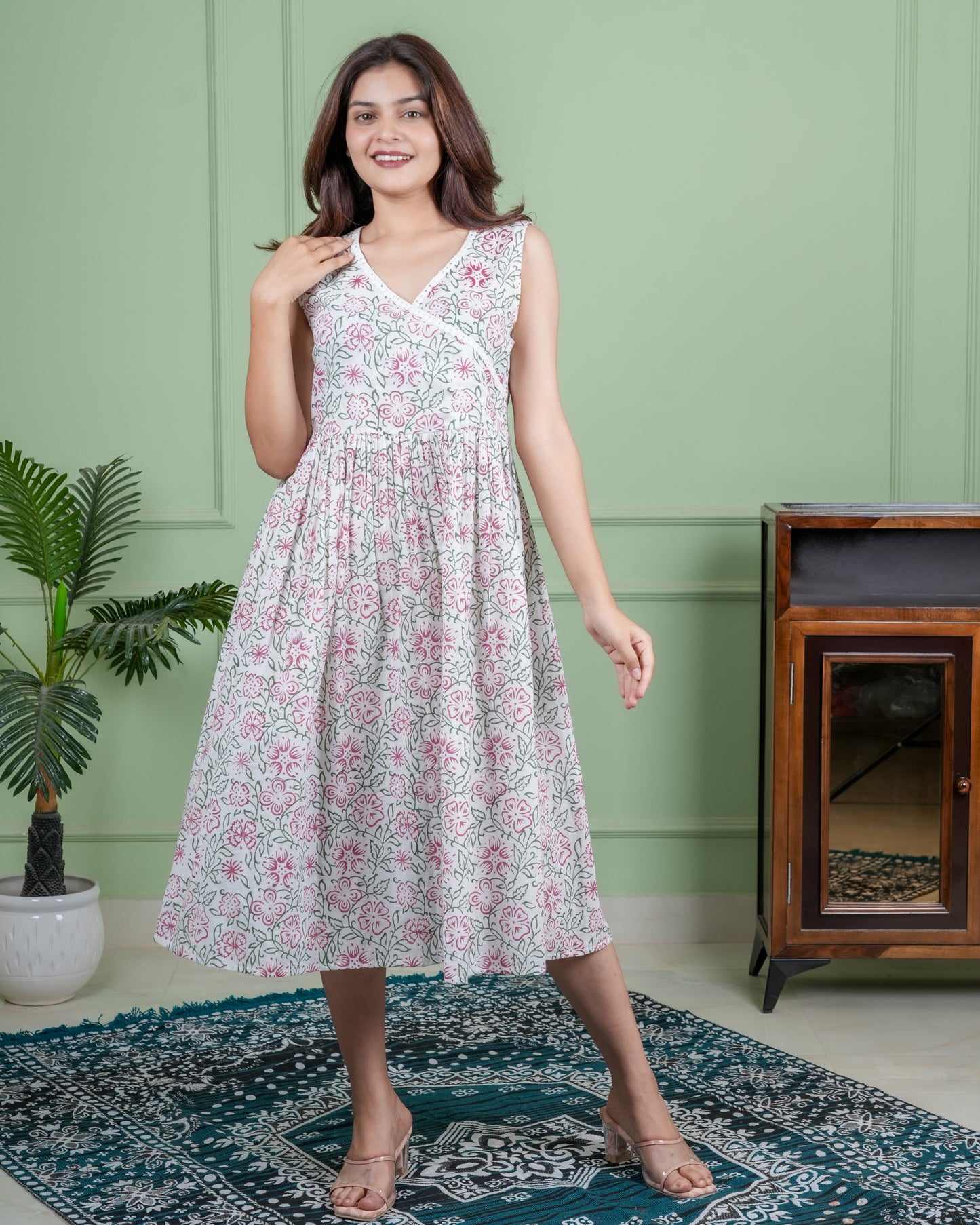 Hand-Block Printed Cotton Dress