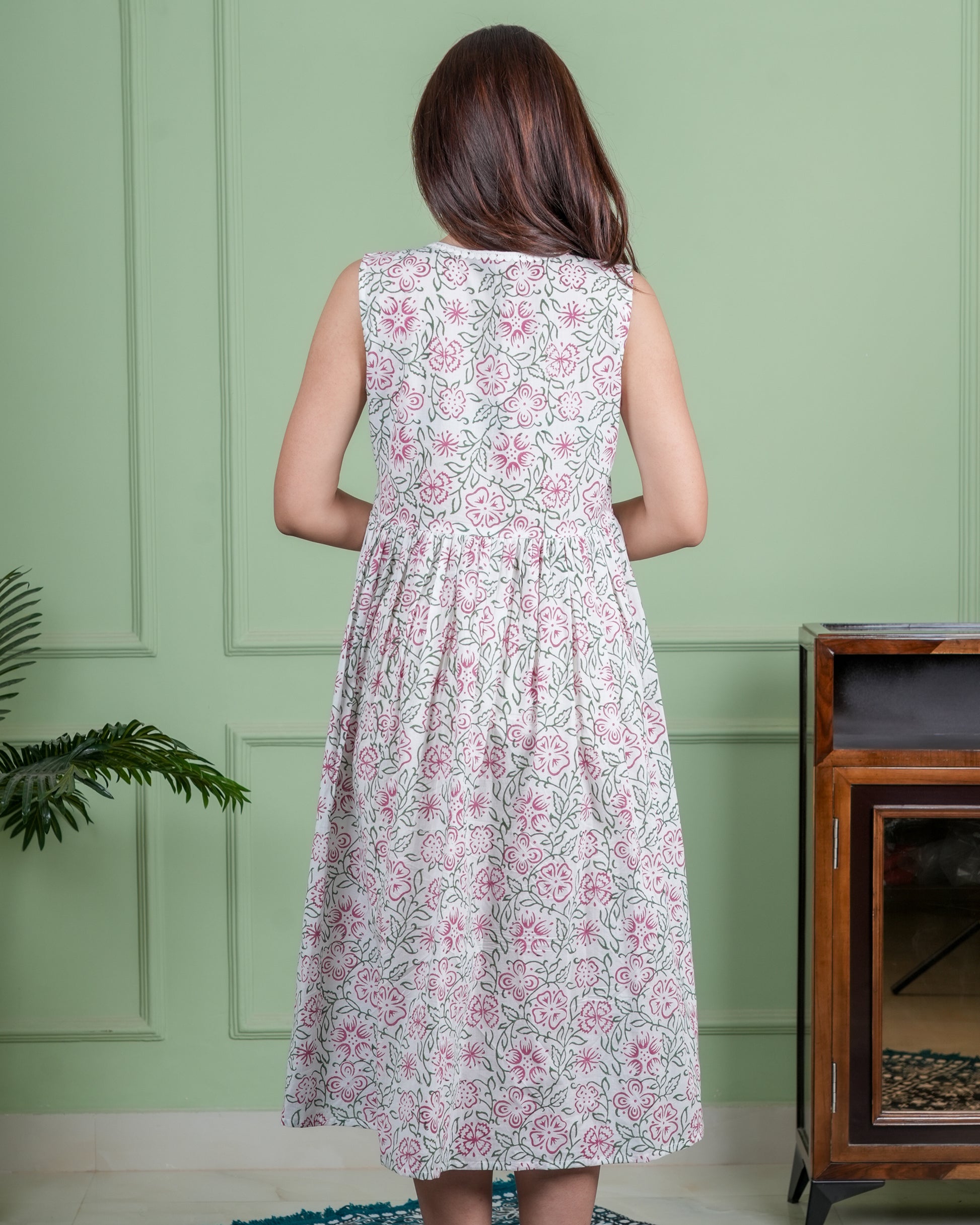 Hand-Block Printed Cotton Dress