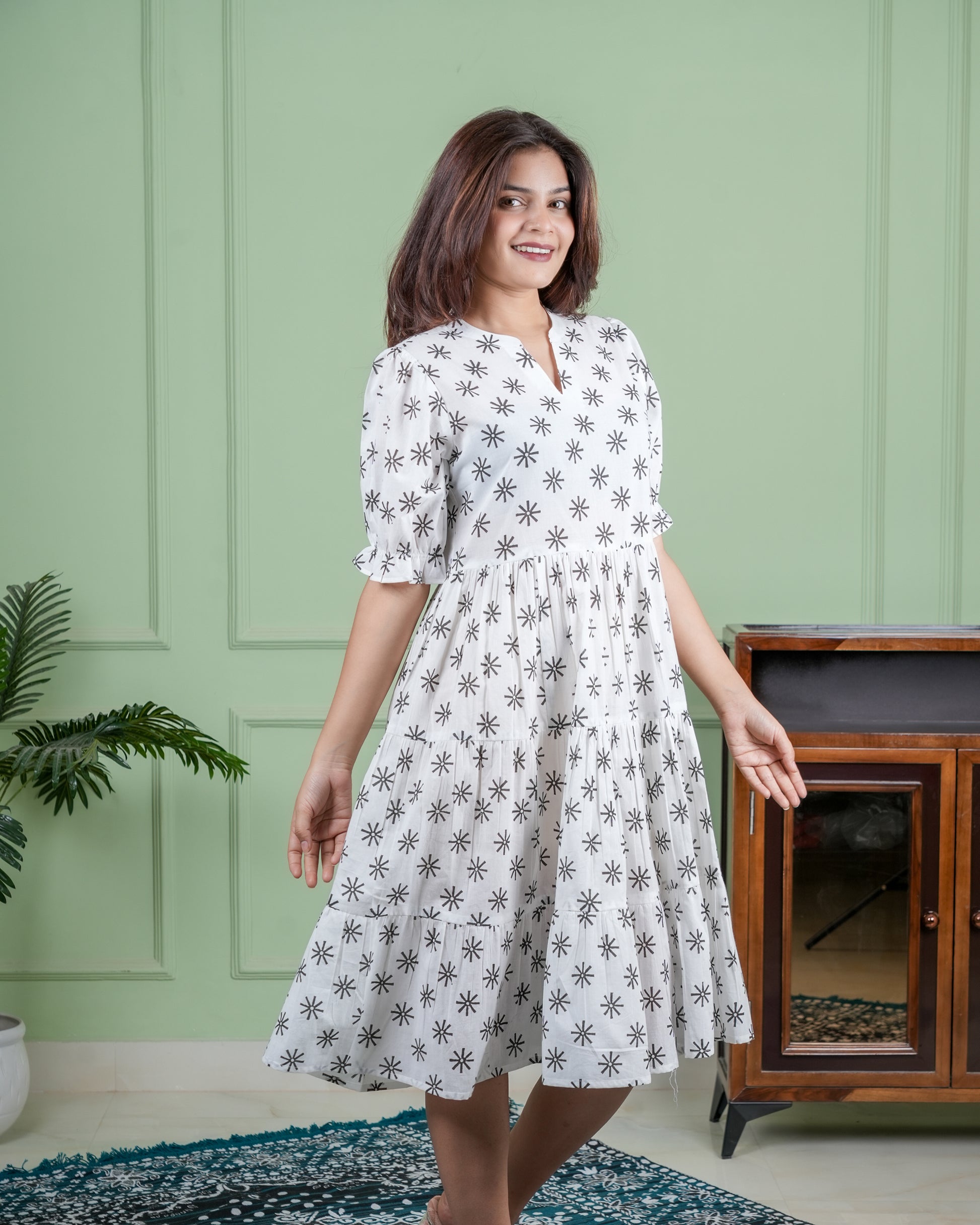 Hand-Block Printed Cotton Dress