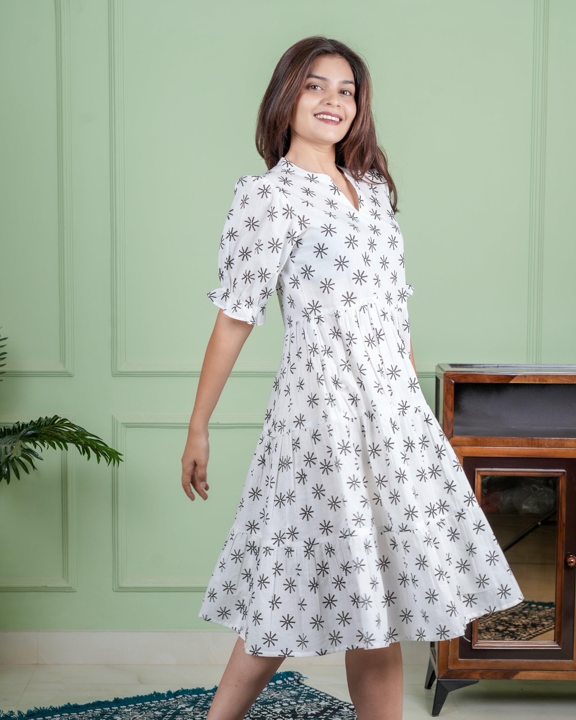 Hand-Block Printed Cotton Dress