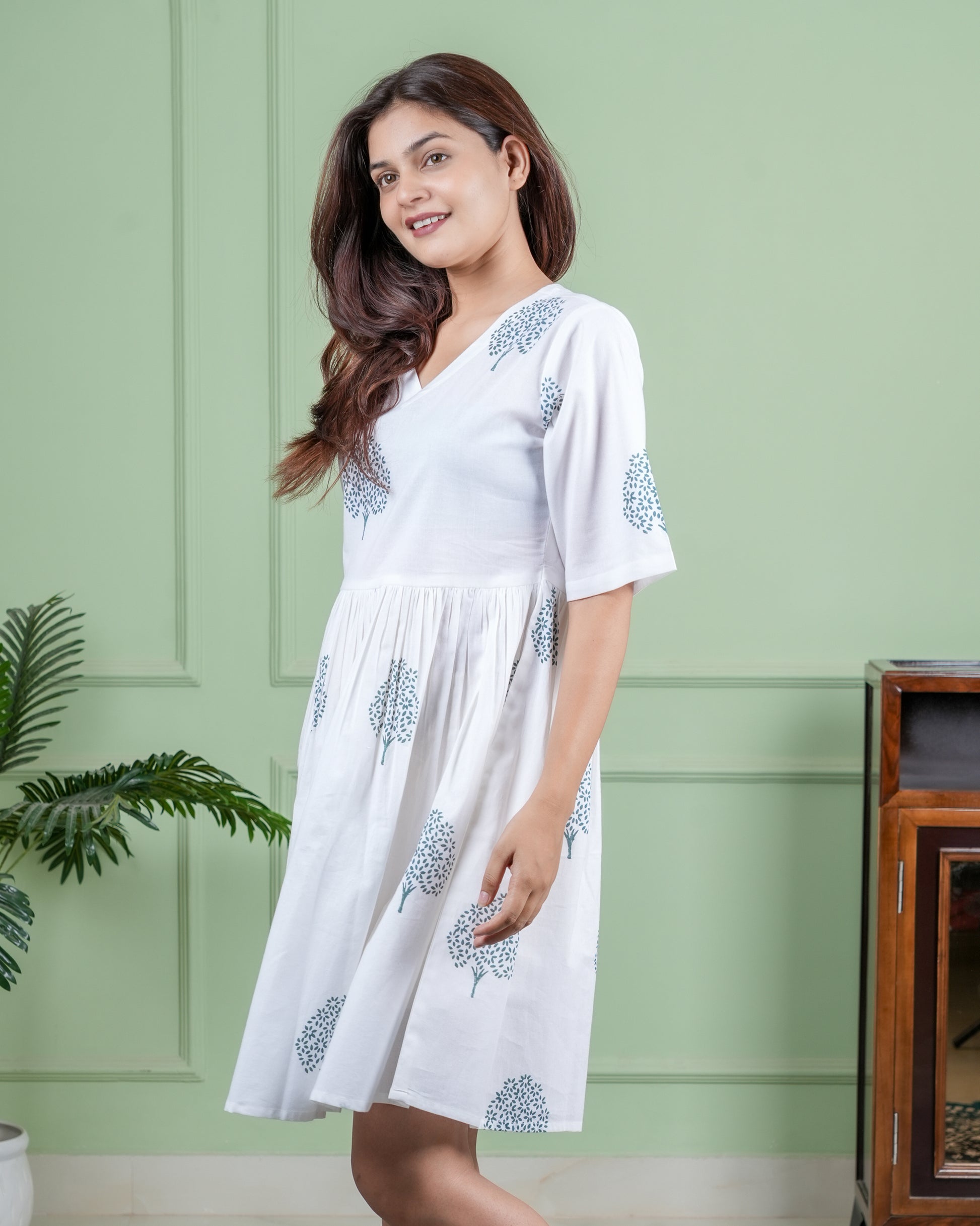 Hand-Block Printed Cotton Dress