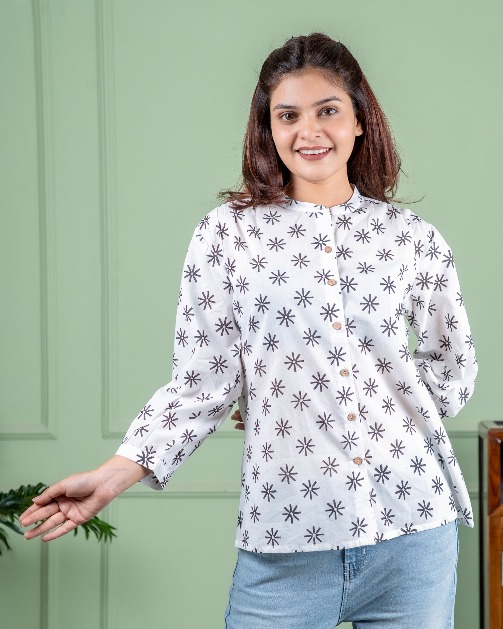 Hand-Block Printed cotton top