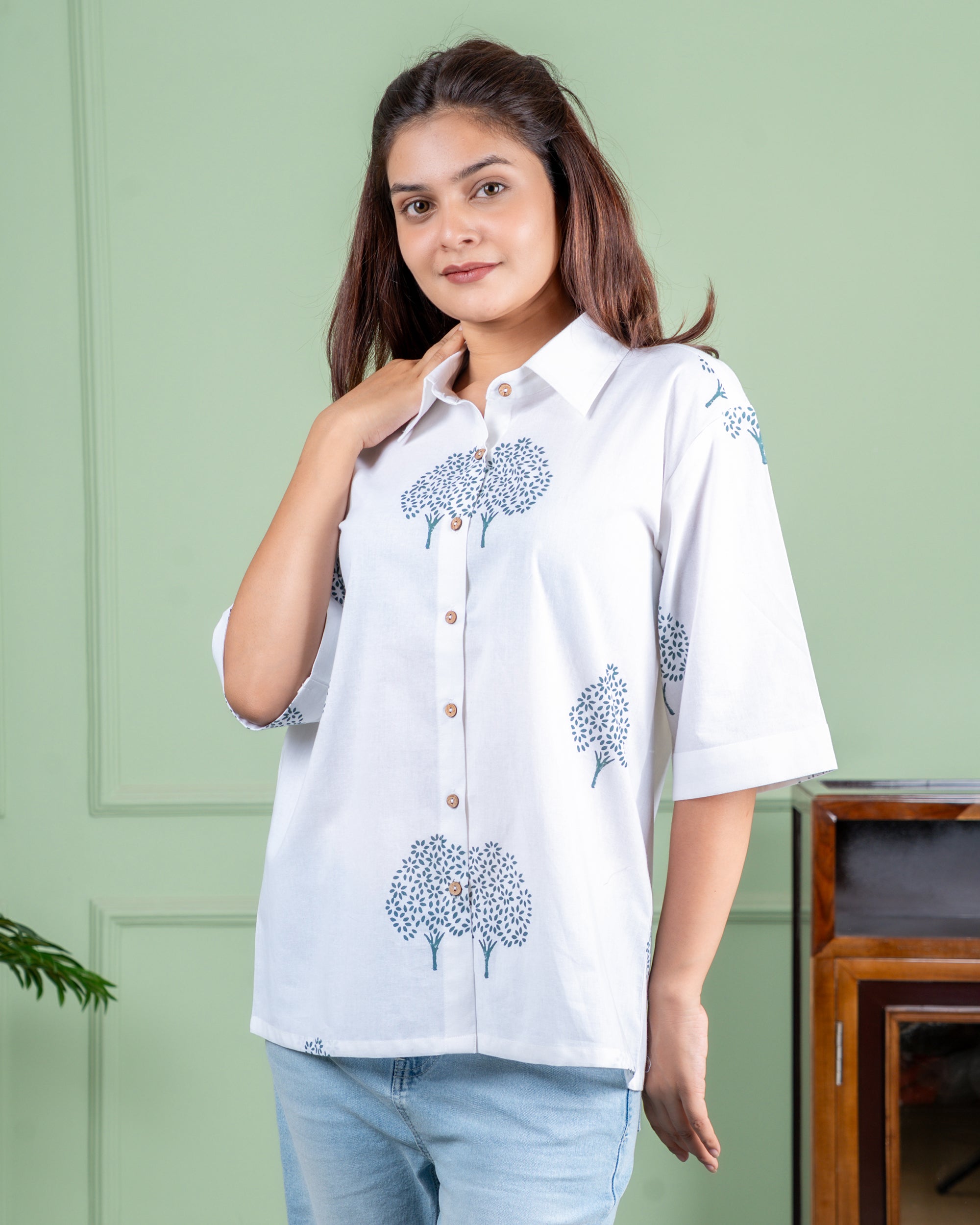 Hand-Block Printed Cotton Shirt
