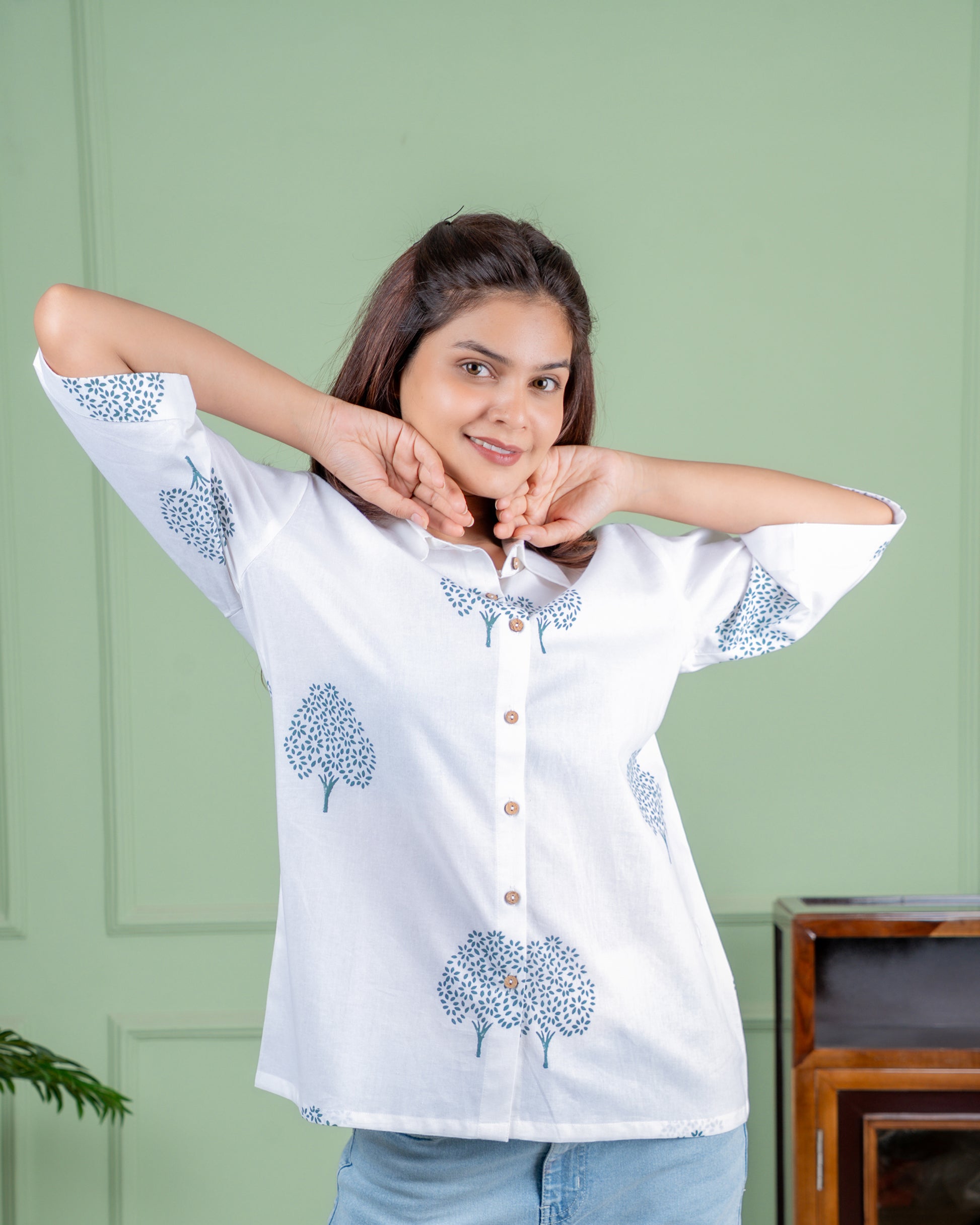 Hand-Block Printed Cotton Shirt
