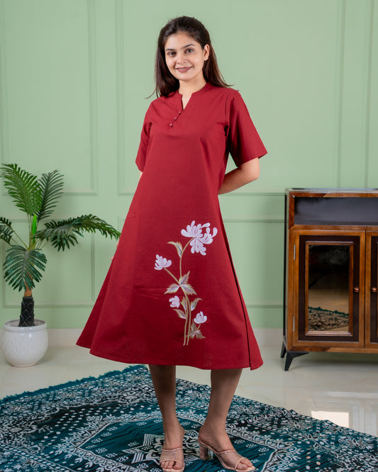 Hand Painted Cotton Dress