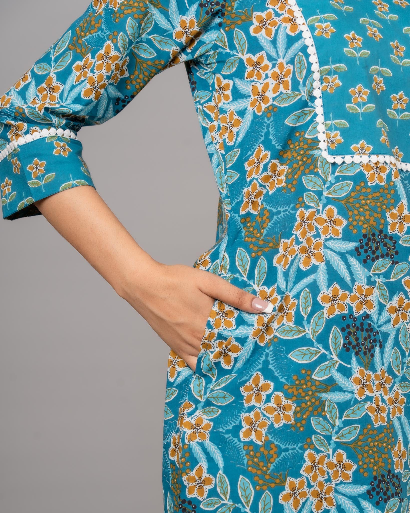 Women's Printed Cotton Kurta Set