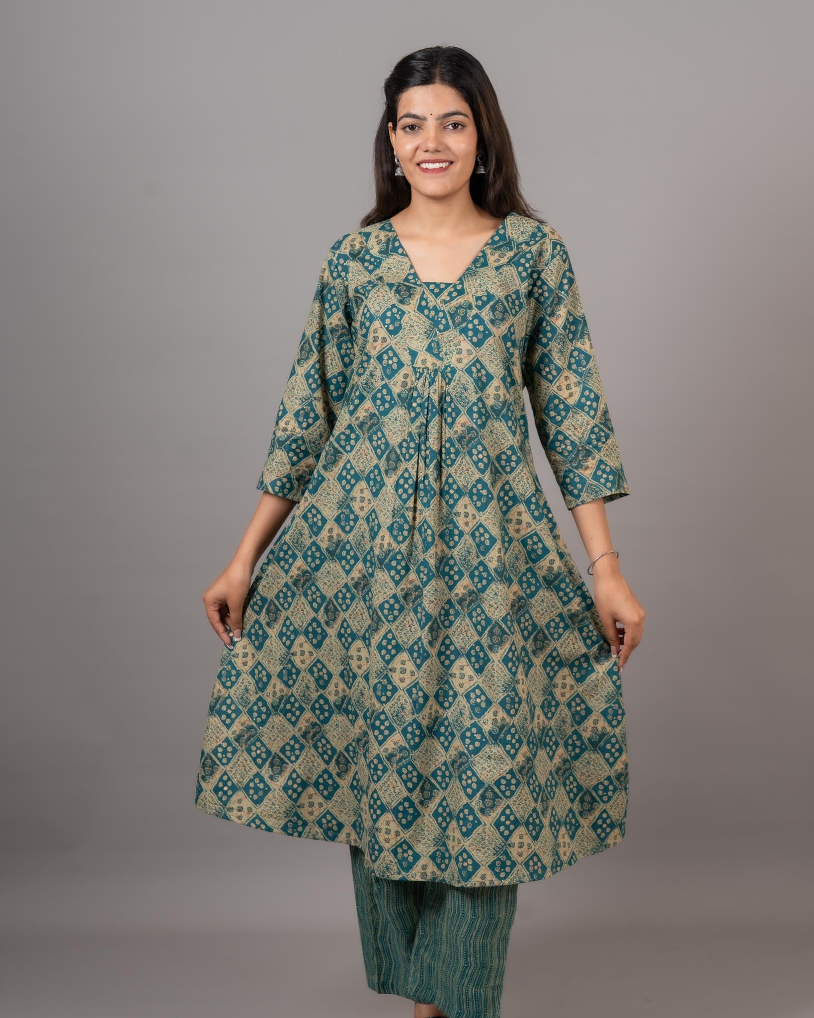 Women's Printed Cotton Kurta Set