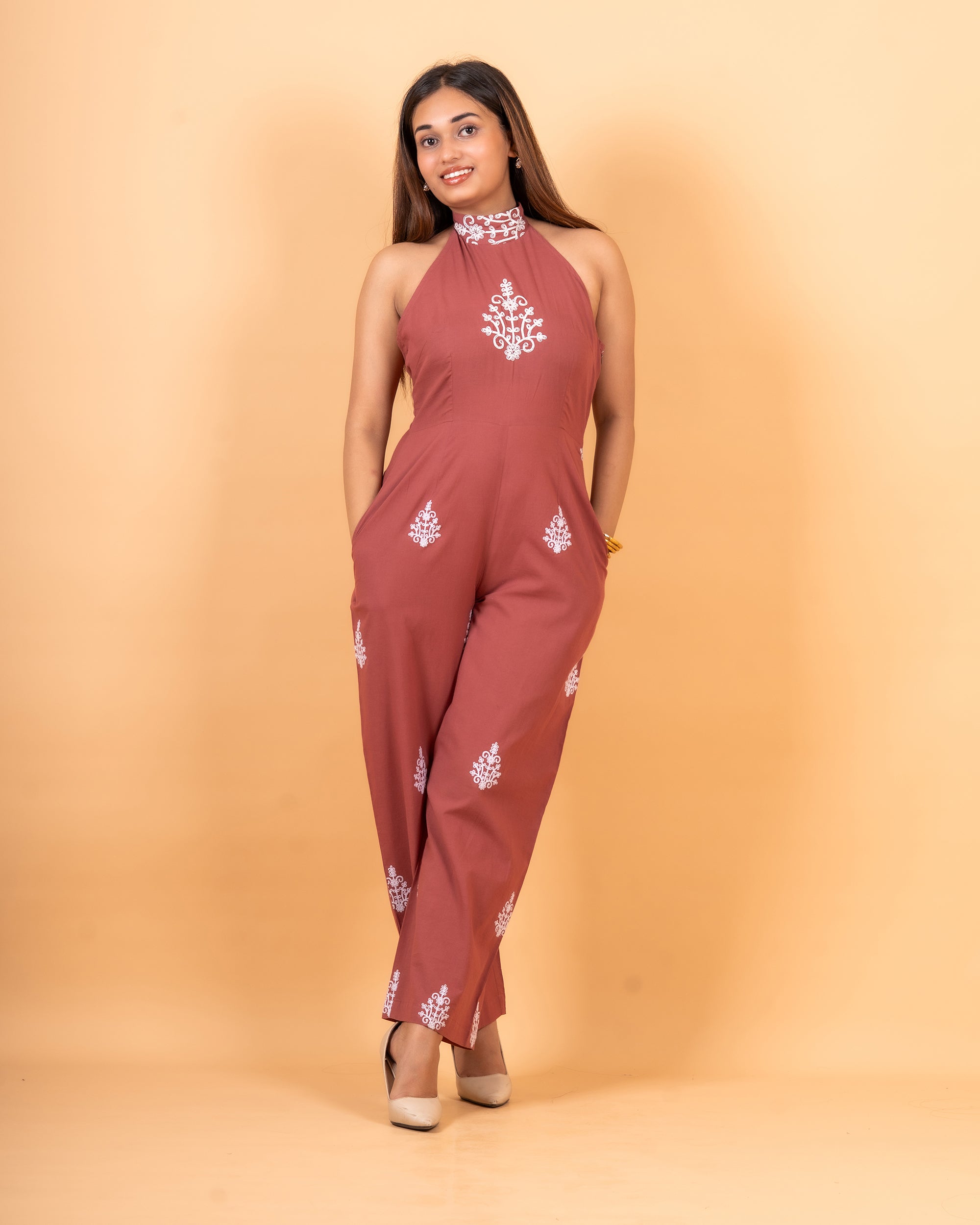 Embroidered Cotton Jumpsuit