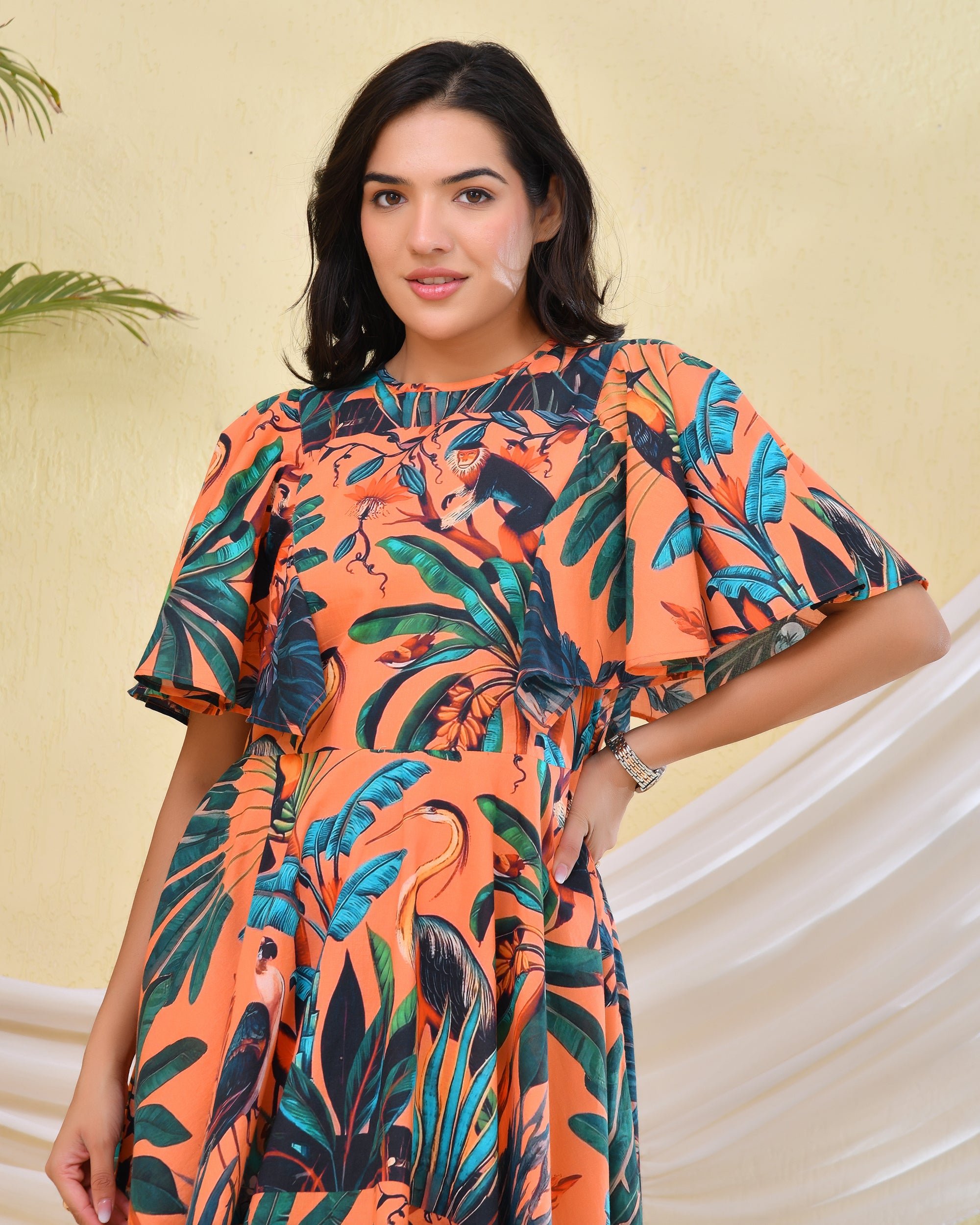 Printed Mini Flared Dress