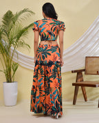 Floral Printed Co-ord set with Skirt and Crop top