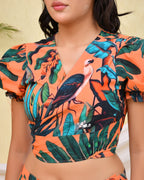 Floral Printed Co-ord set with Skirt and Crop top