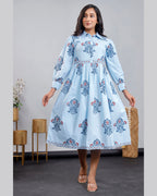 Women hand-block printed cotton dress