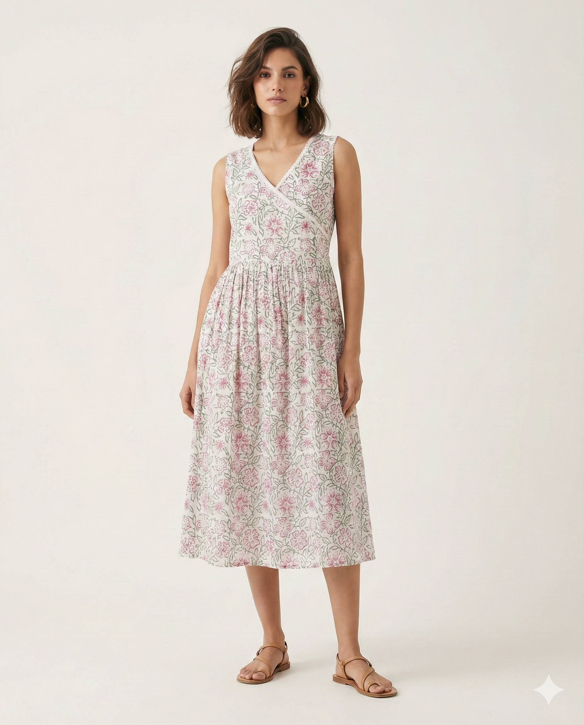 Hand Block printed cotton dress