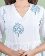 Hand block print cotton dress for women