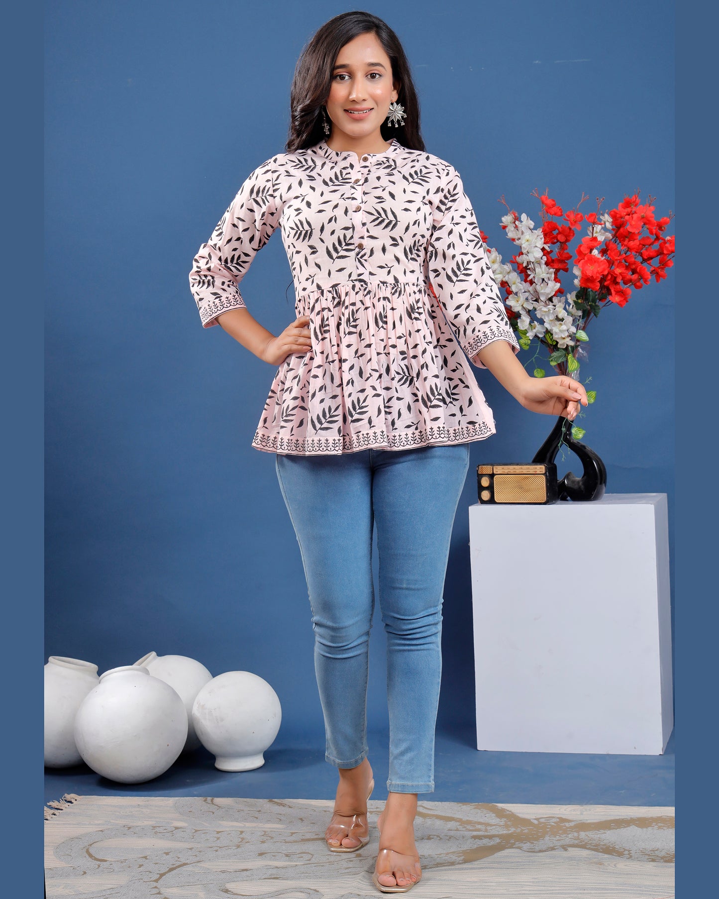 Women Hand-block printed cotton top