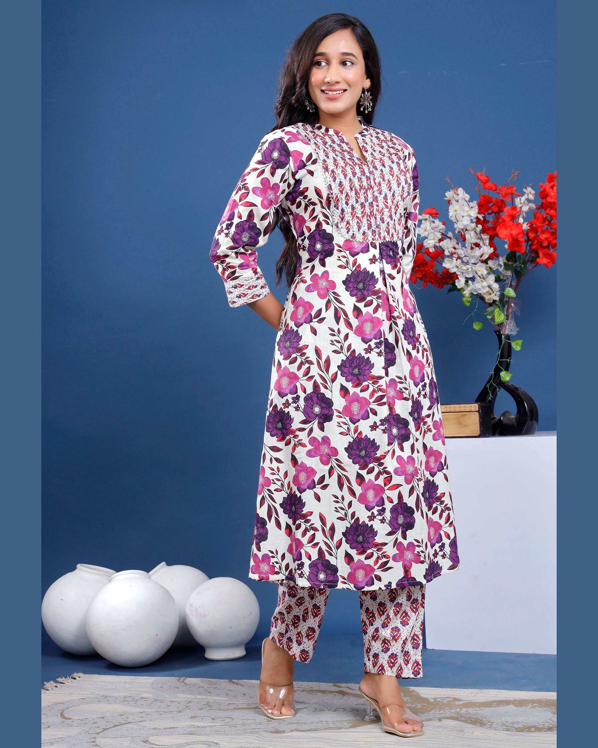 Women Printed Cotton Kurta Set