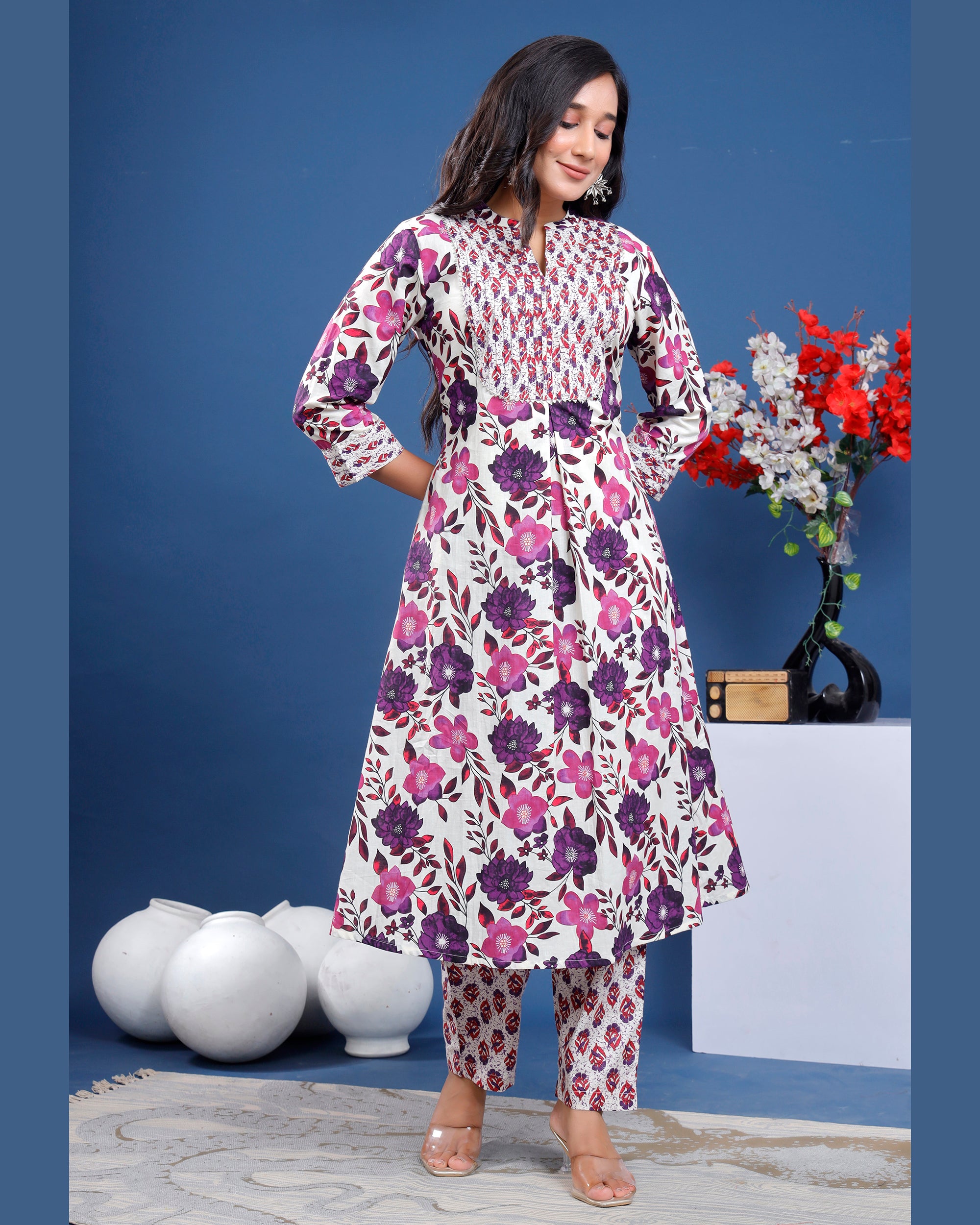 Women Printed Cotton Kurta Set