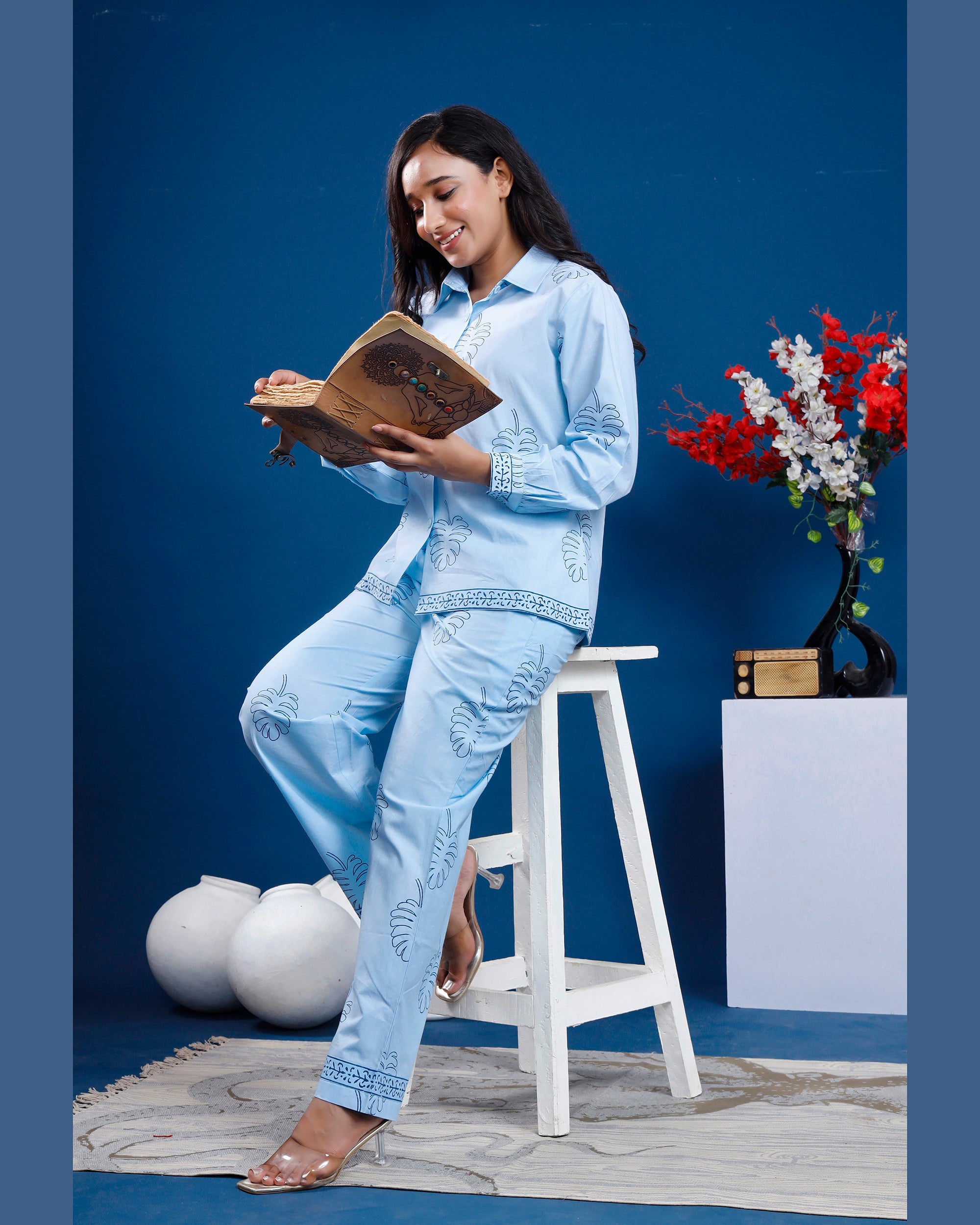 Women hand-block printed cotton co-ord set