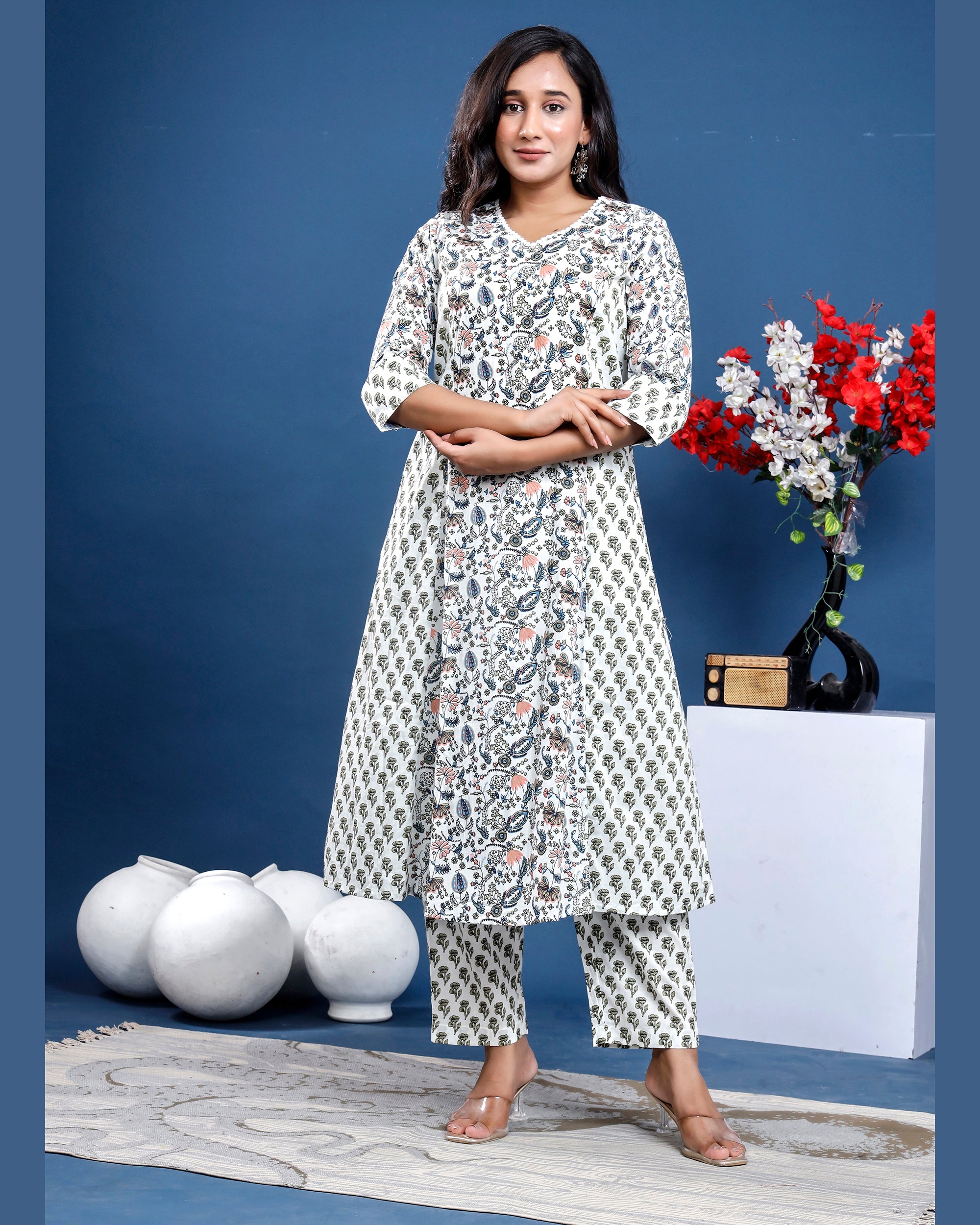 Women Printed cotton Kurta set