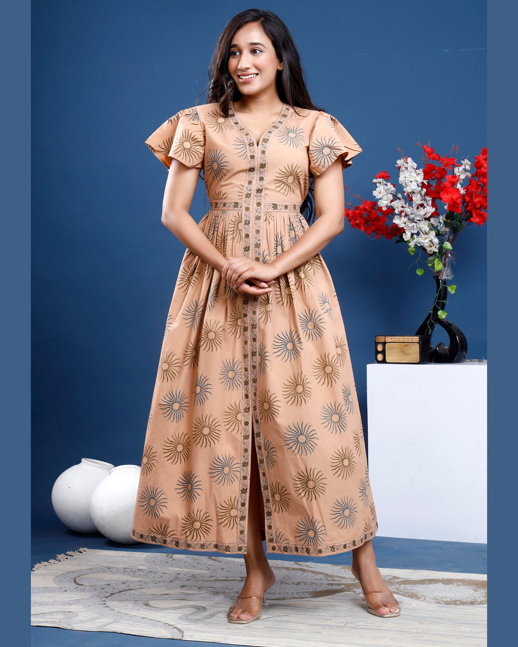 Women Hand-block printed cotton dress