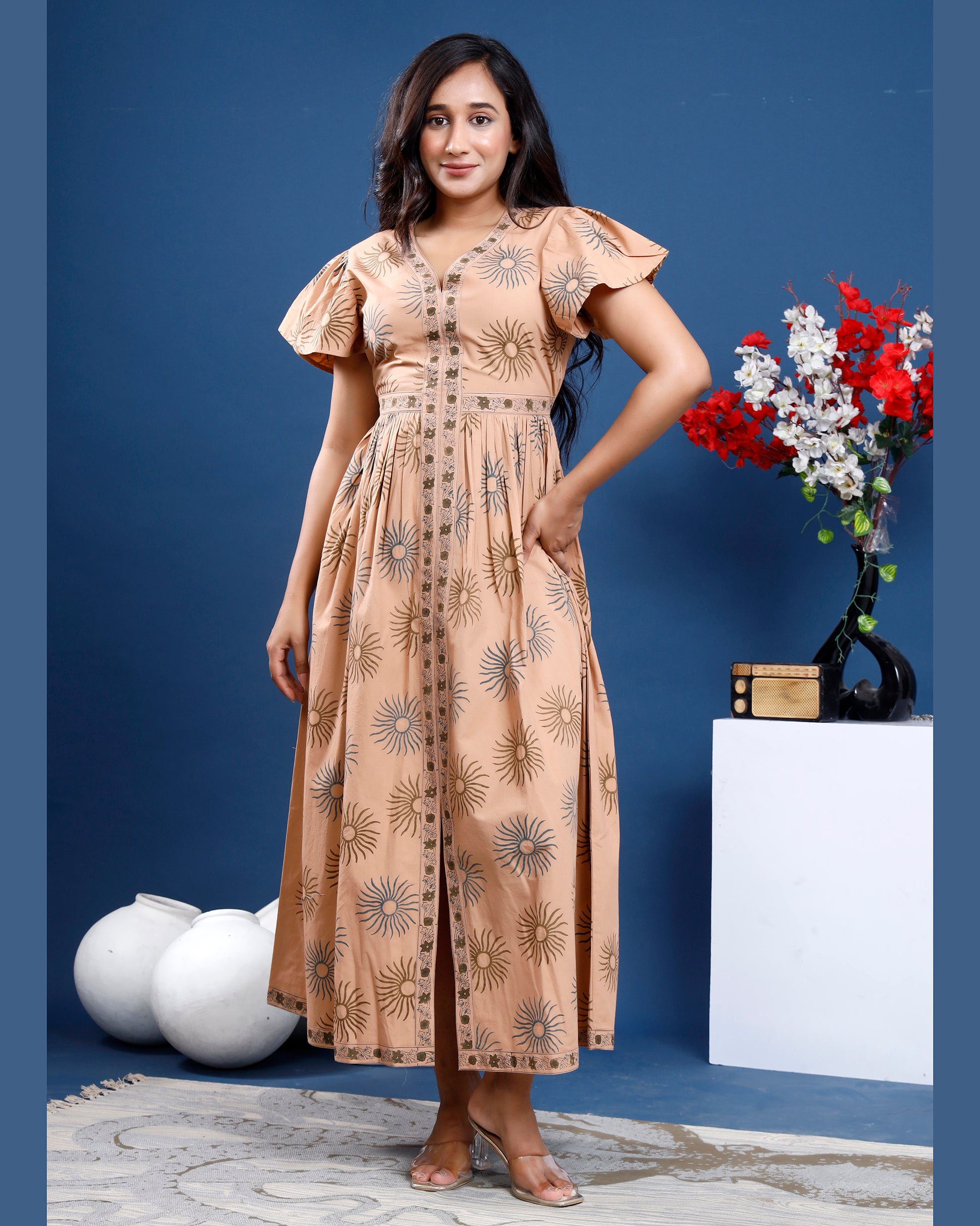 Women Hand-block printed cotton dress