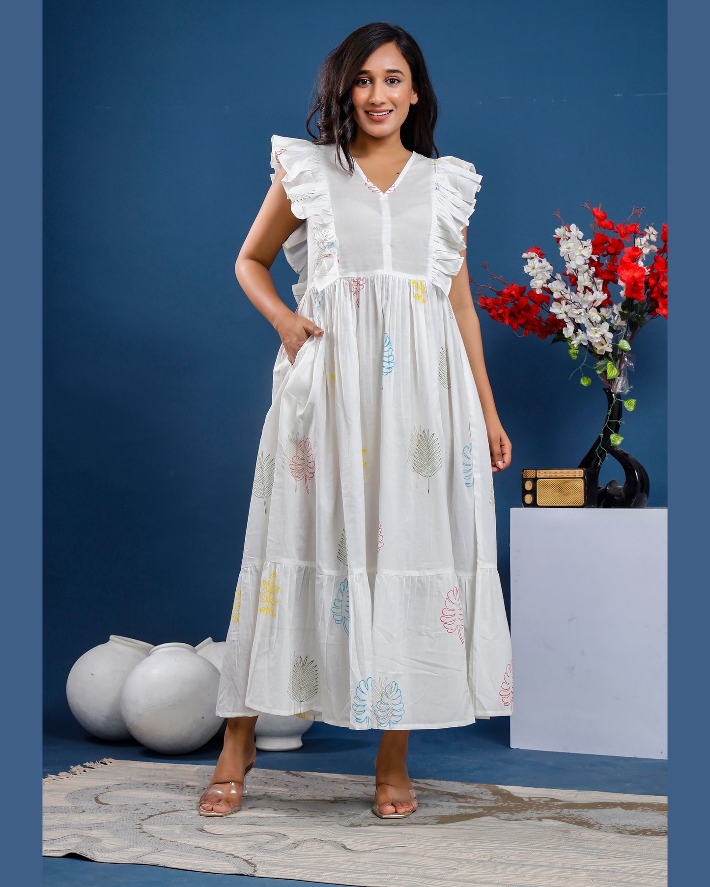 Women hand-block printed Cotton dress