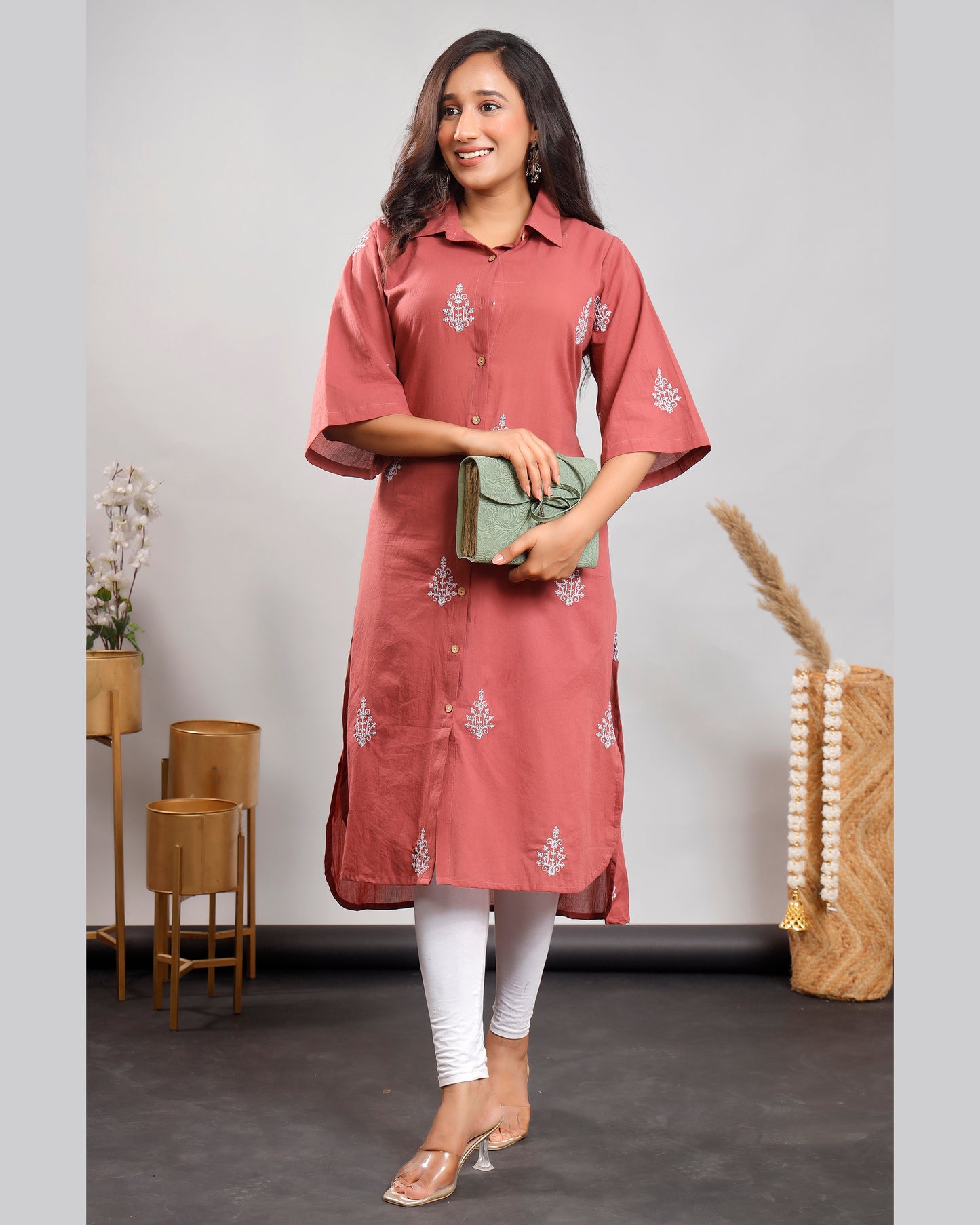 Embroidered Cotton Kurta