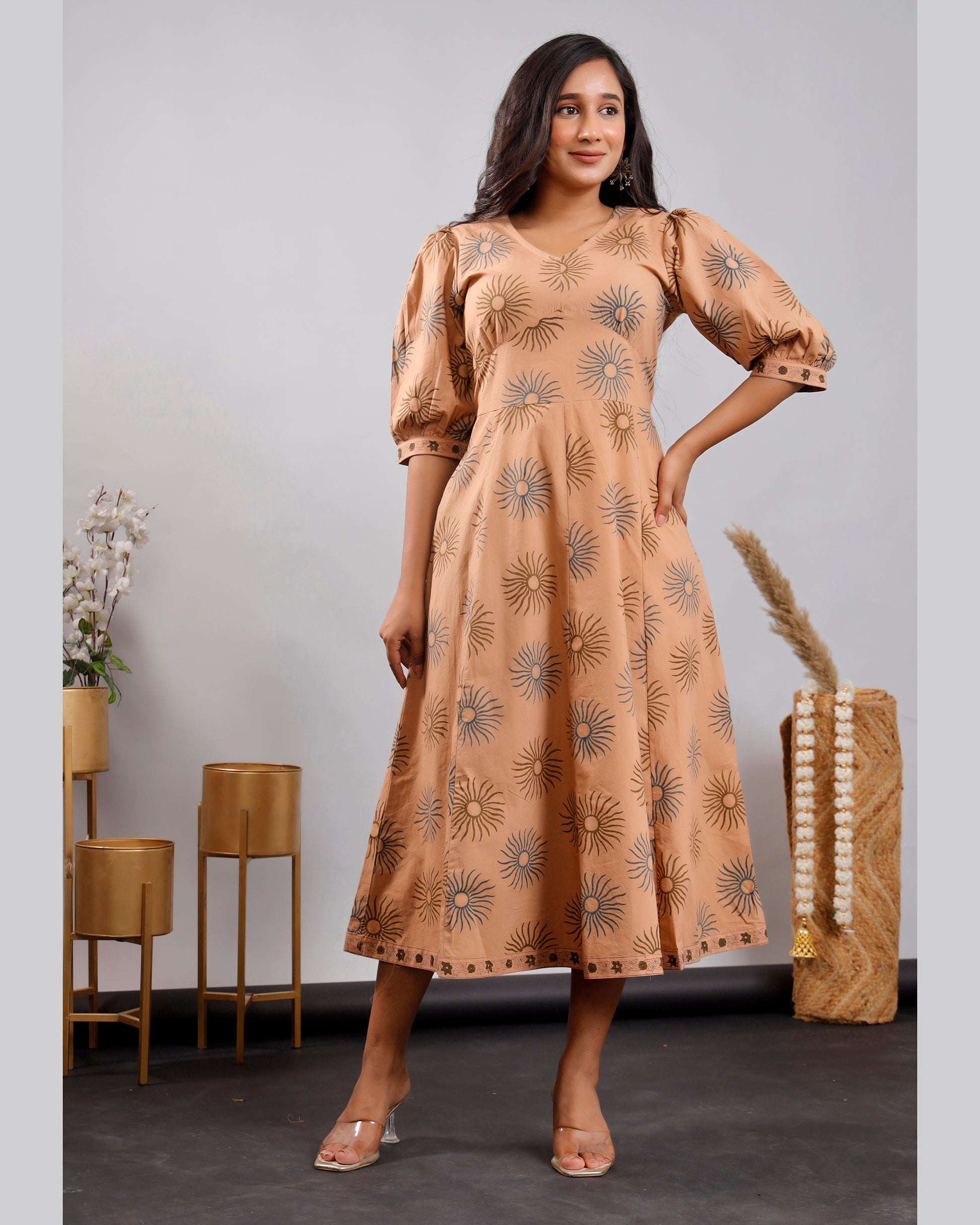 Women's Hand-block printed cotton dress