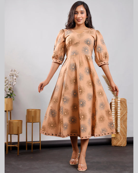 Women's Hand-block printed cotton dress