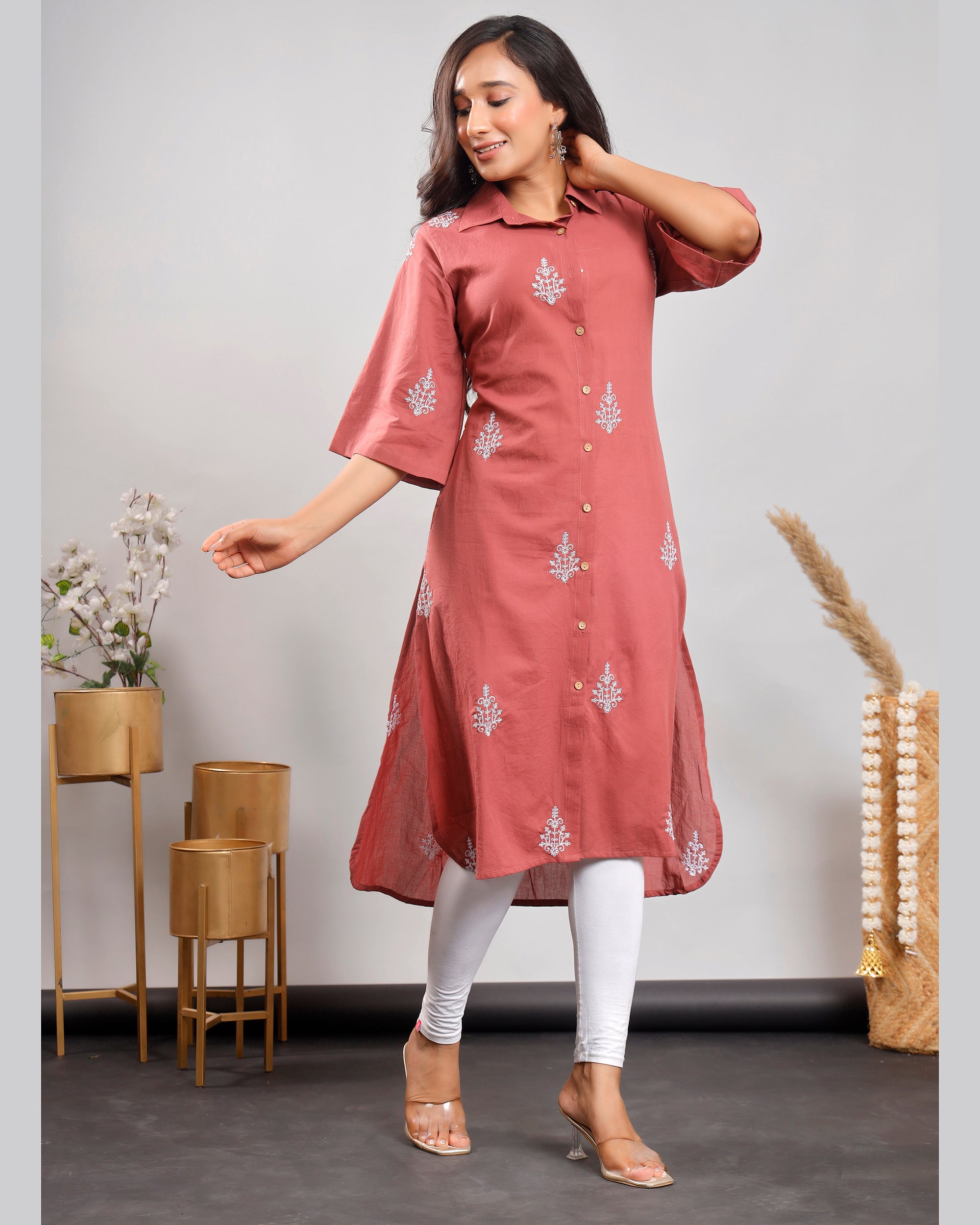 Embroidered Cotton Kurta
