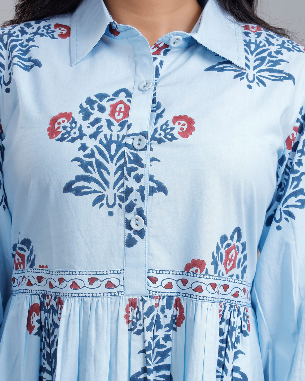 Women hand-block printed cotton dress