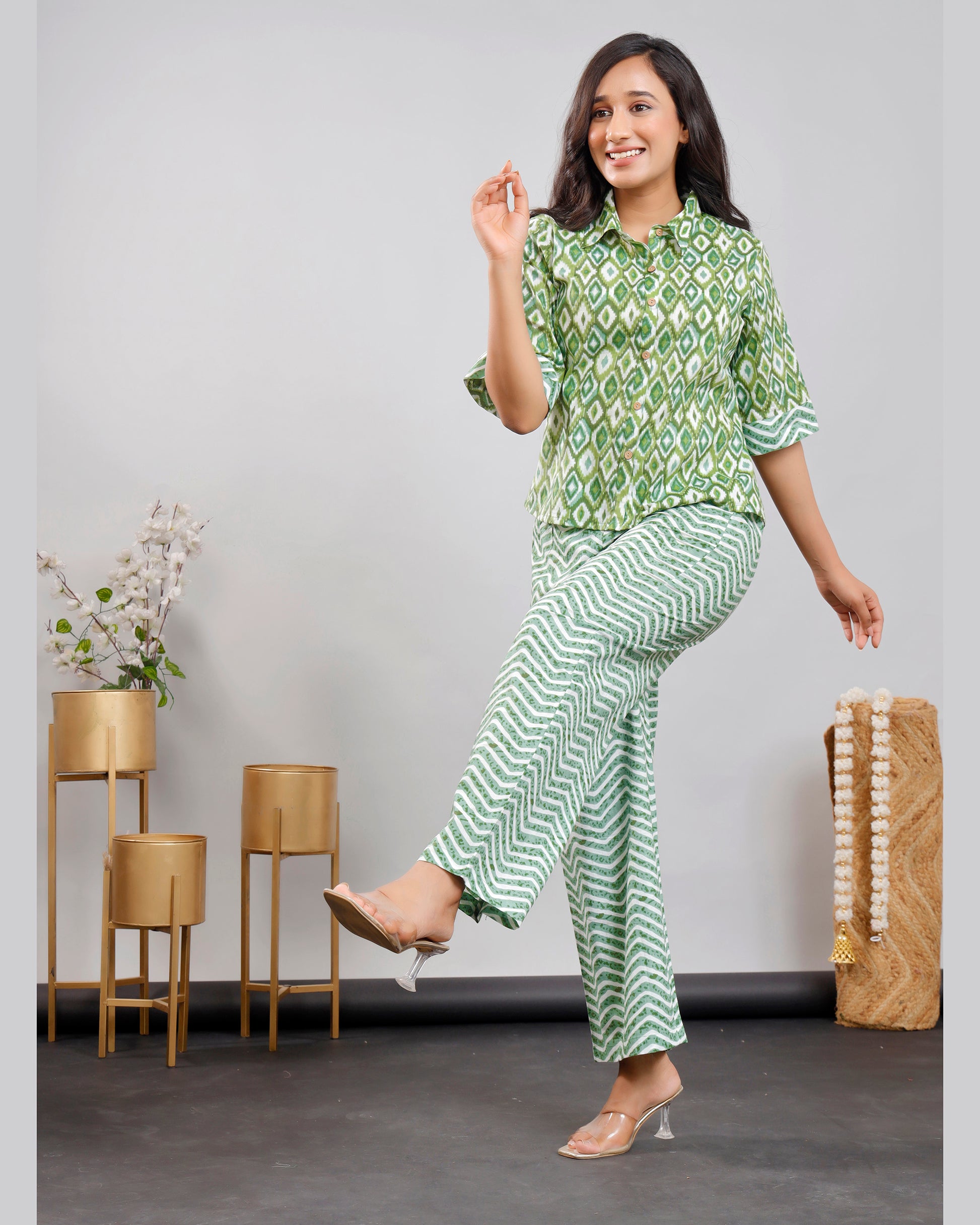 Women Printed Cotton Co-ord Set
