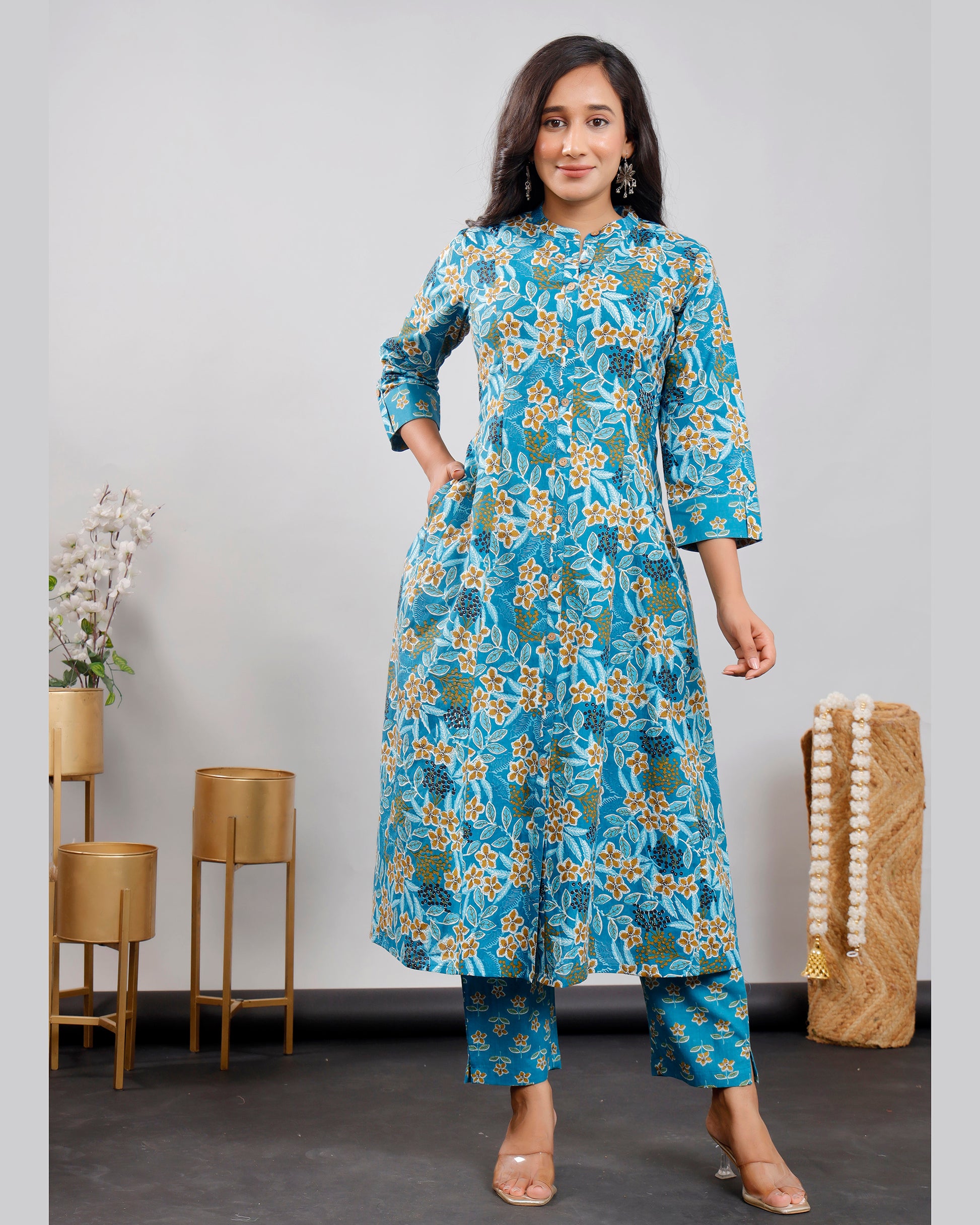 Women cotton Printed Kurta Set