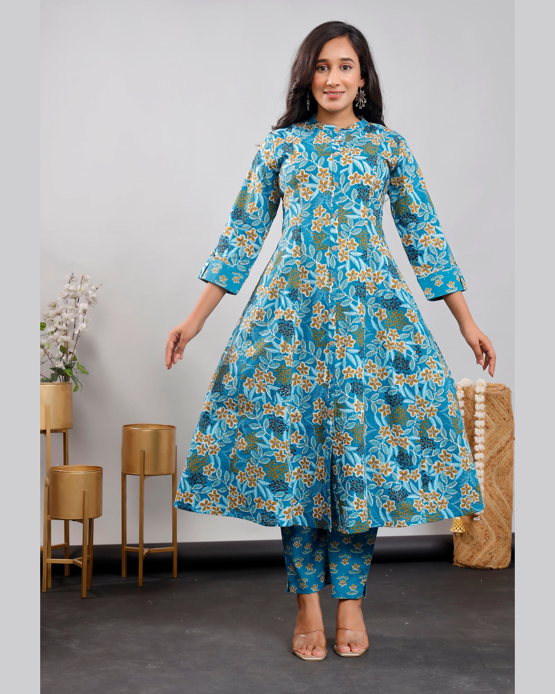 Women cotton Printed Kurta Set