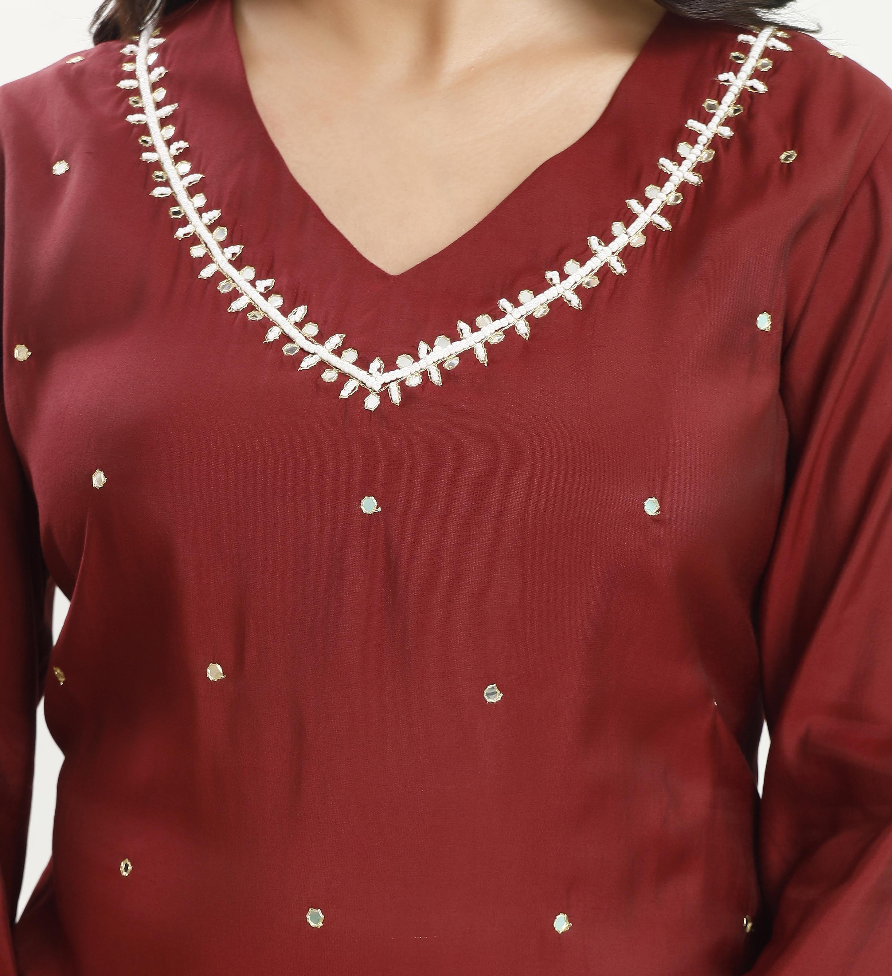 Women Hand Embroidered Cotton kurta set