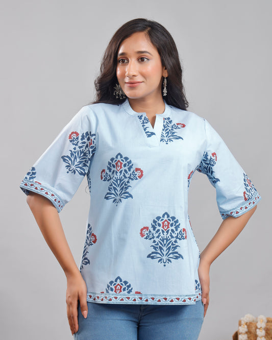 Women's Hand-block printed cotton top