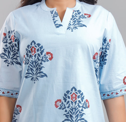 Women's Hand-block printed cotton top