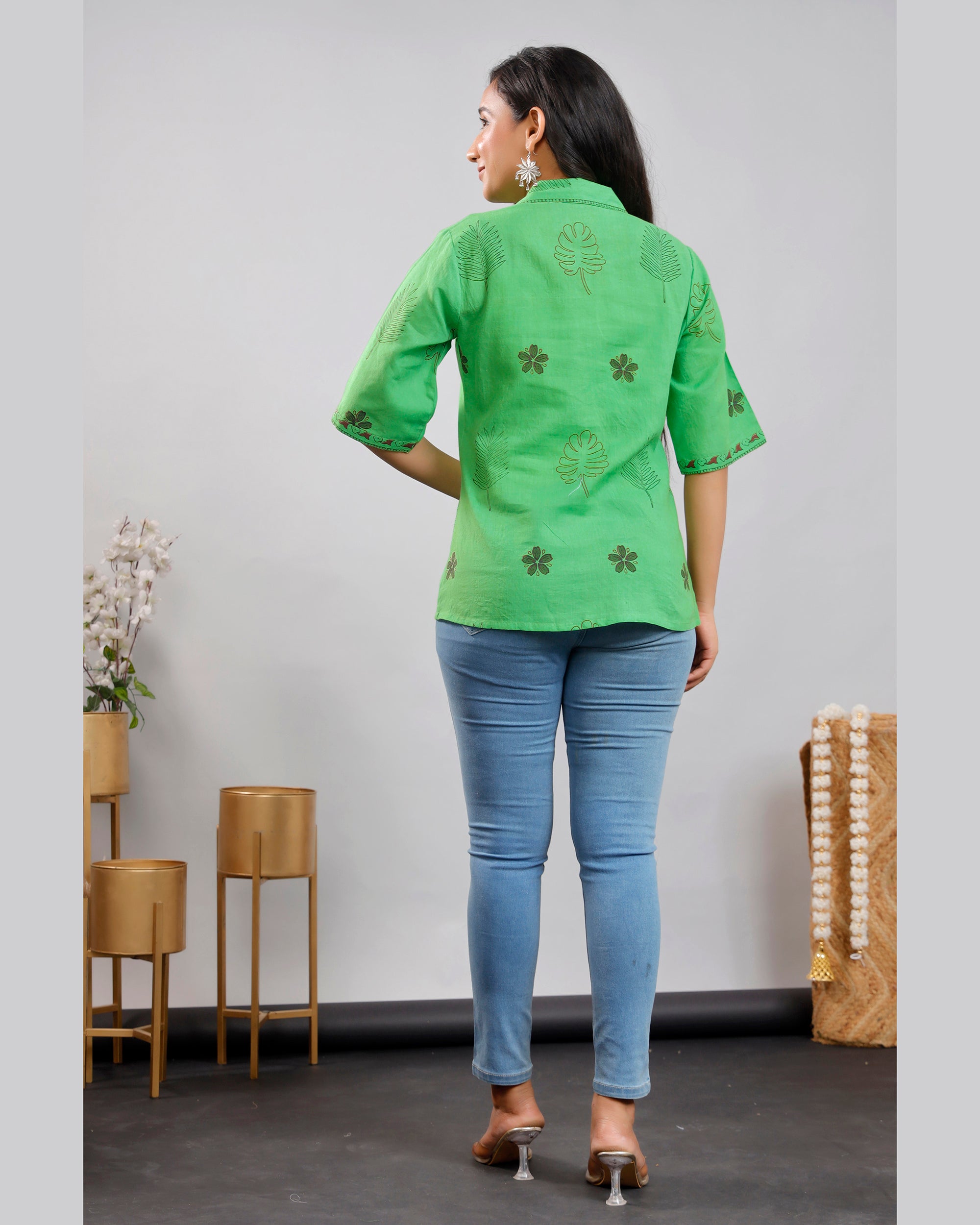 Women's Hand-block printed cotton shirt