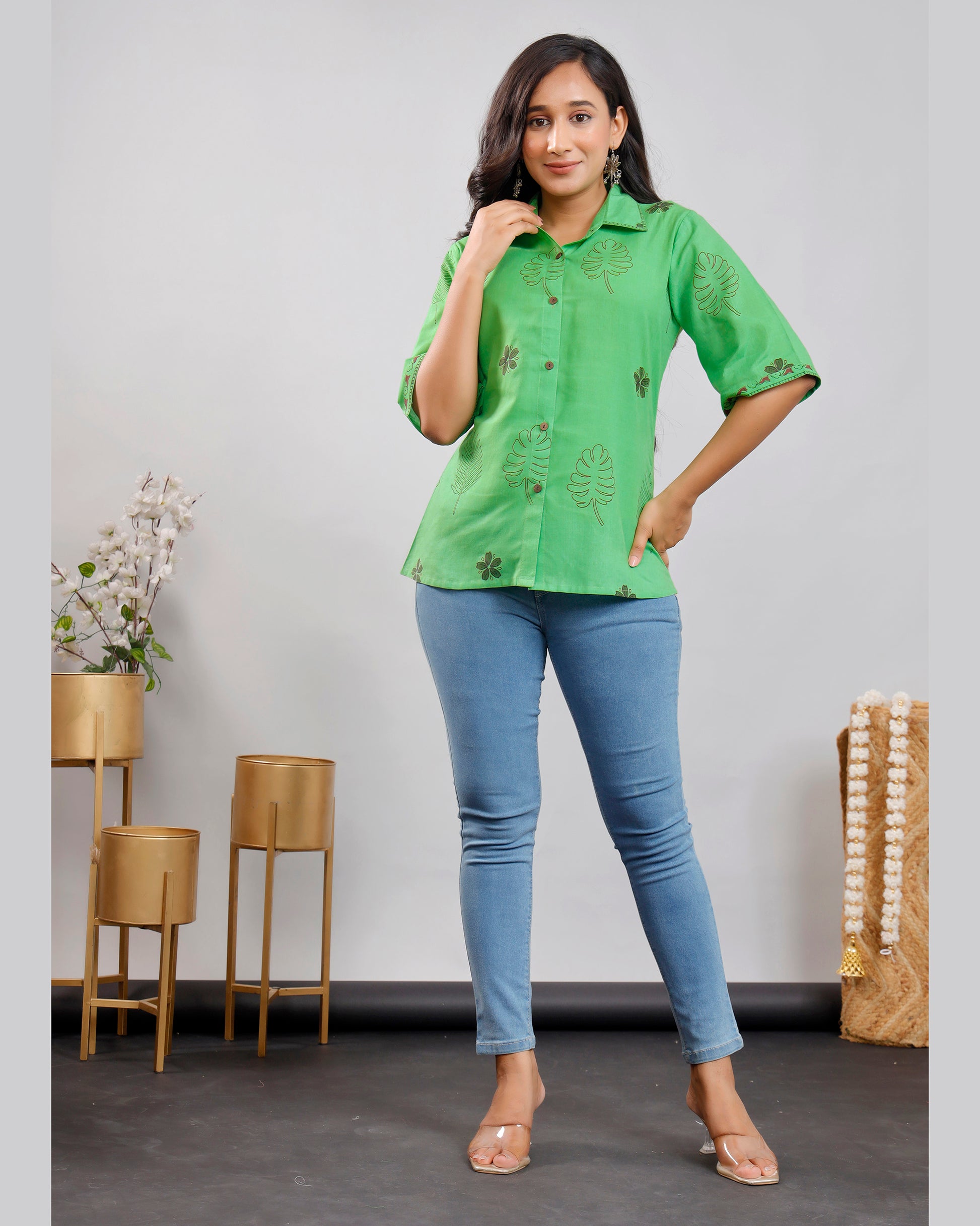 Women's Hand-block printed cotton top