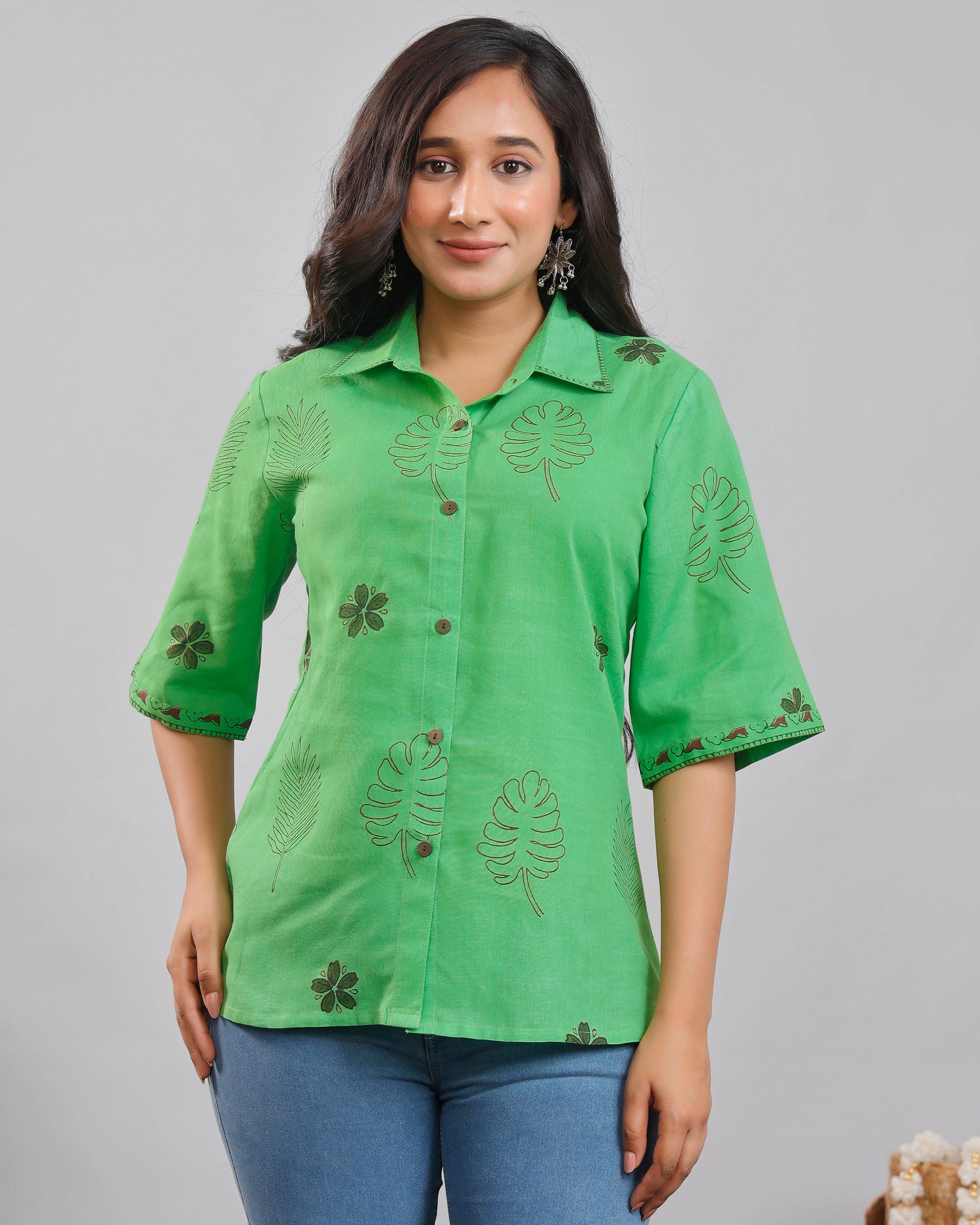 Women's Hand-block printed cotton shirt