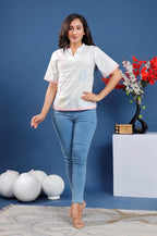 Hand-block printed cotton Top