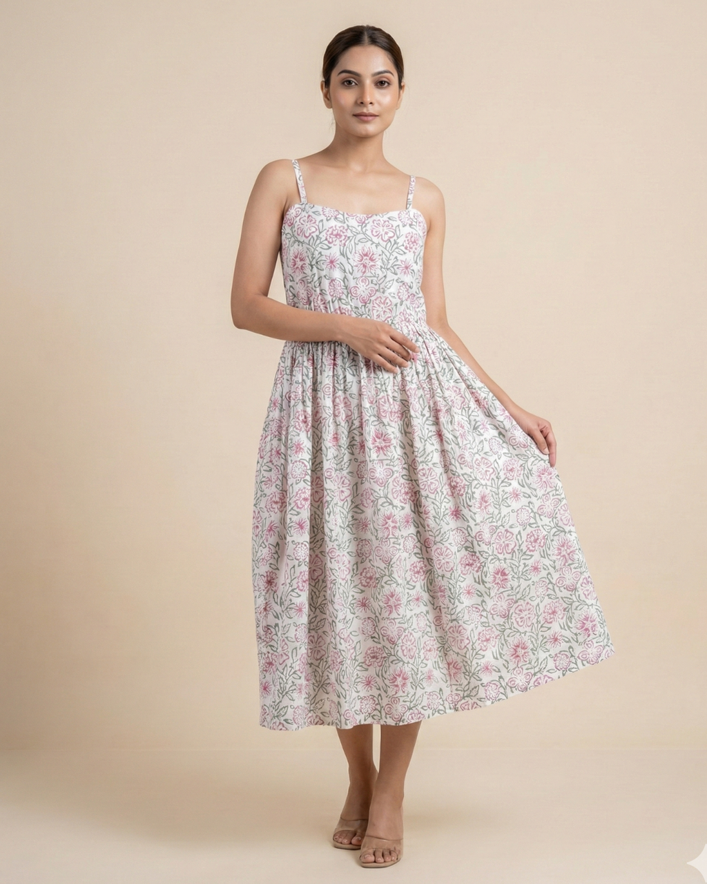 hand block printed cotton dress