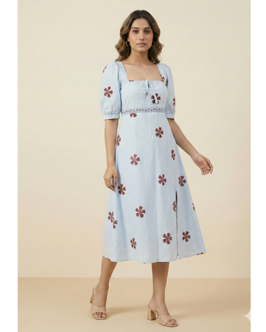 Women hand block printed cotton dress