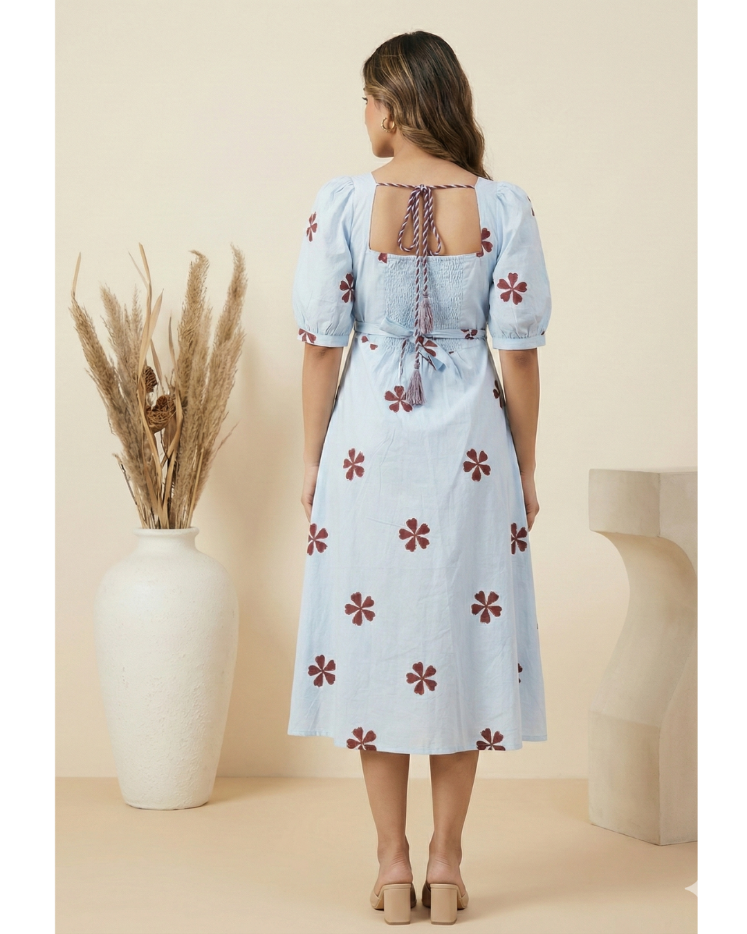 Women hand block printed cotton dress