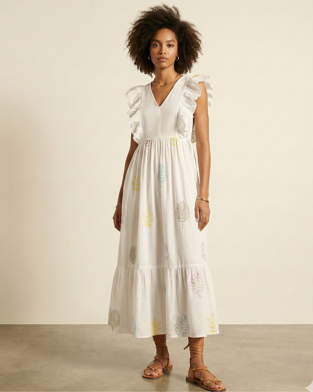 Women hand block printed cotton dress