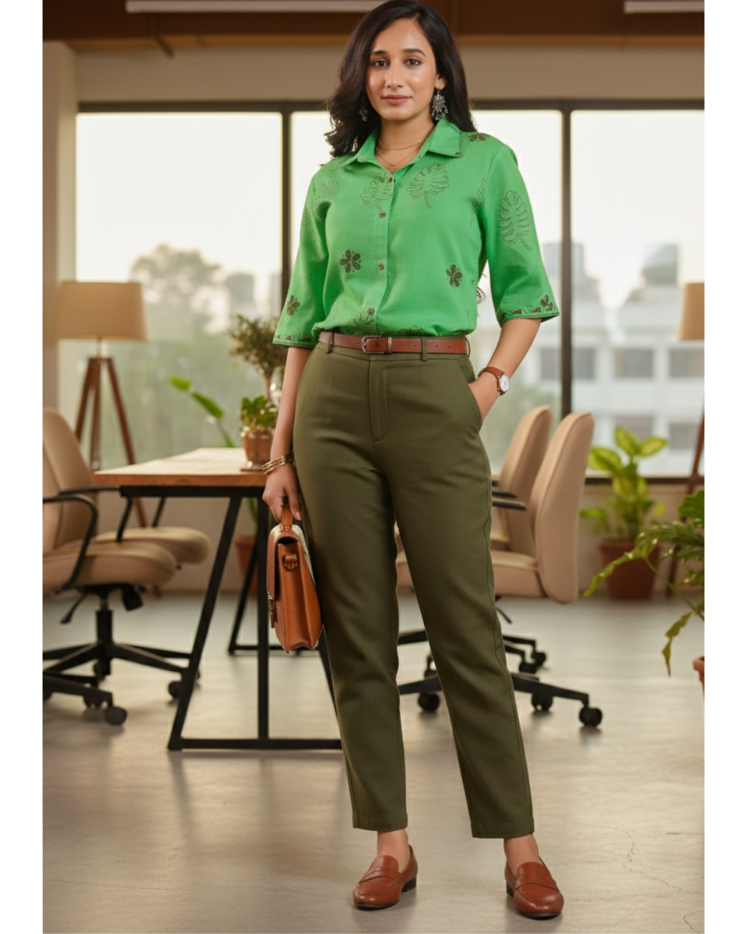 Women hand block printed cotton shirt