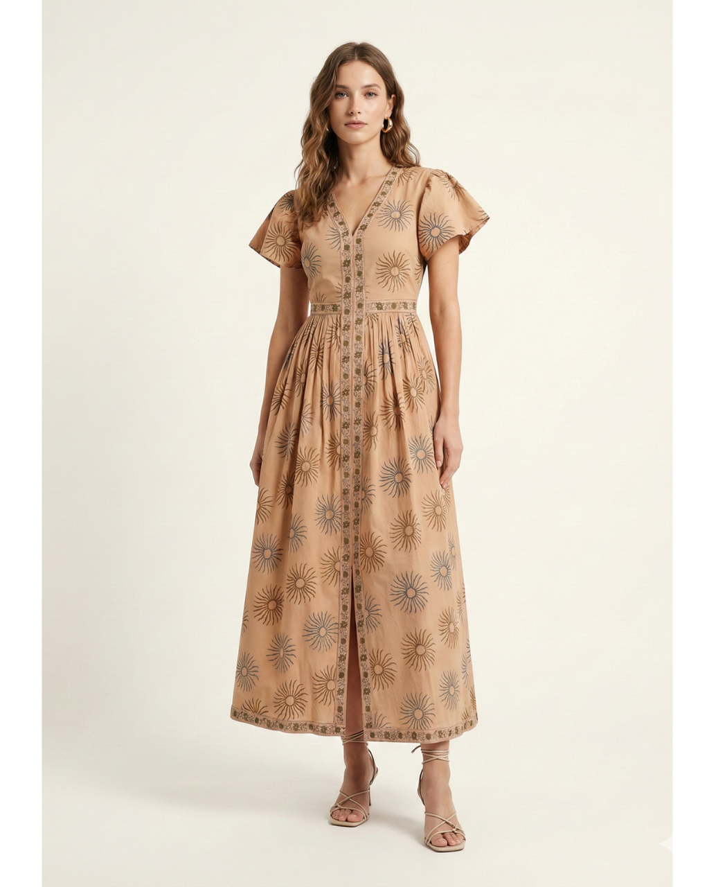 Women hand block printed cotton dress